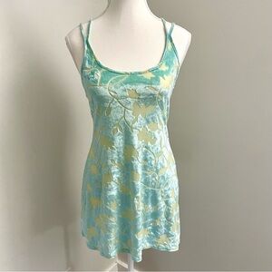 Vintage Y2K La Senza Velvet Burnout Slip Dress Mini Size Medium Fairycore